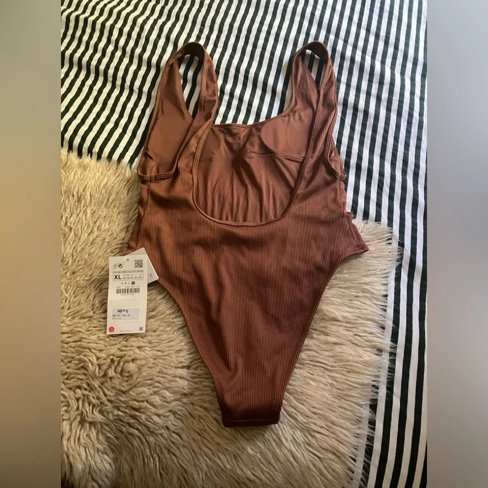 NWT Zara Ribbed One-Piece Swimsuit - Picture 3 of 5